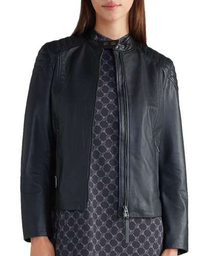 Classic Stand Collar Zip Up Jacket For Women