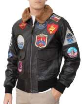 Men's Aviator Top Gun Leather Jacket - 100% Lambskin