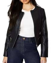 Classic Leather Collarless Jacket