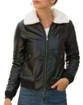 Women's Aviator Jacket With Fur Collar